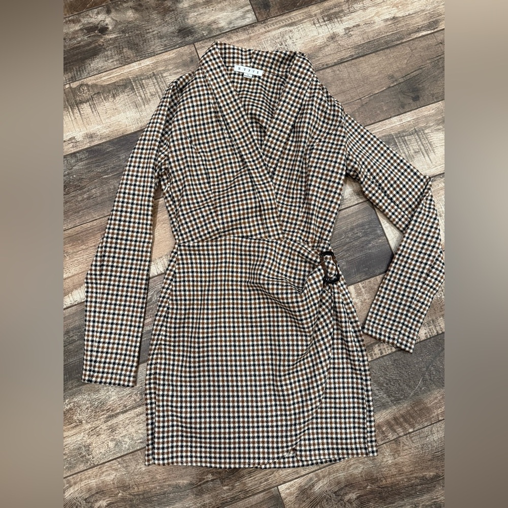 HYFVE Houndstooth Collared Dress Size XS